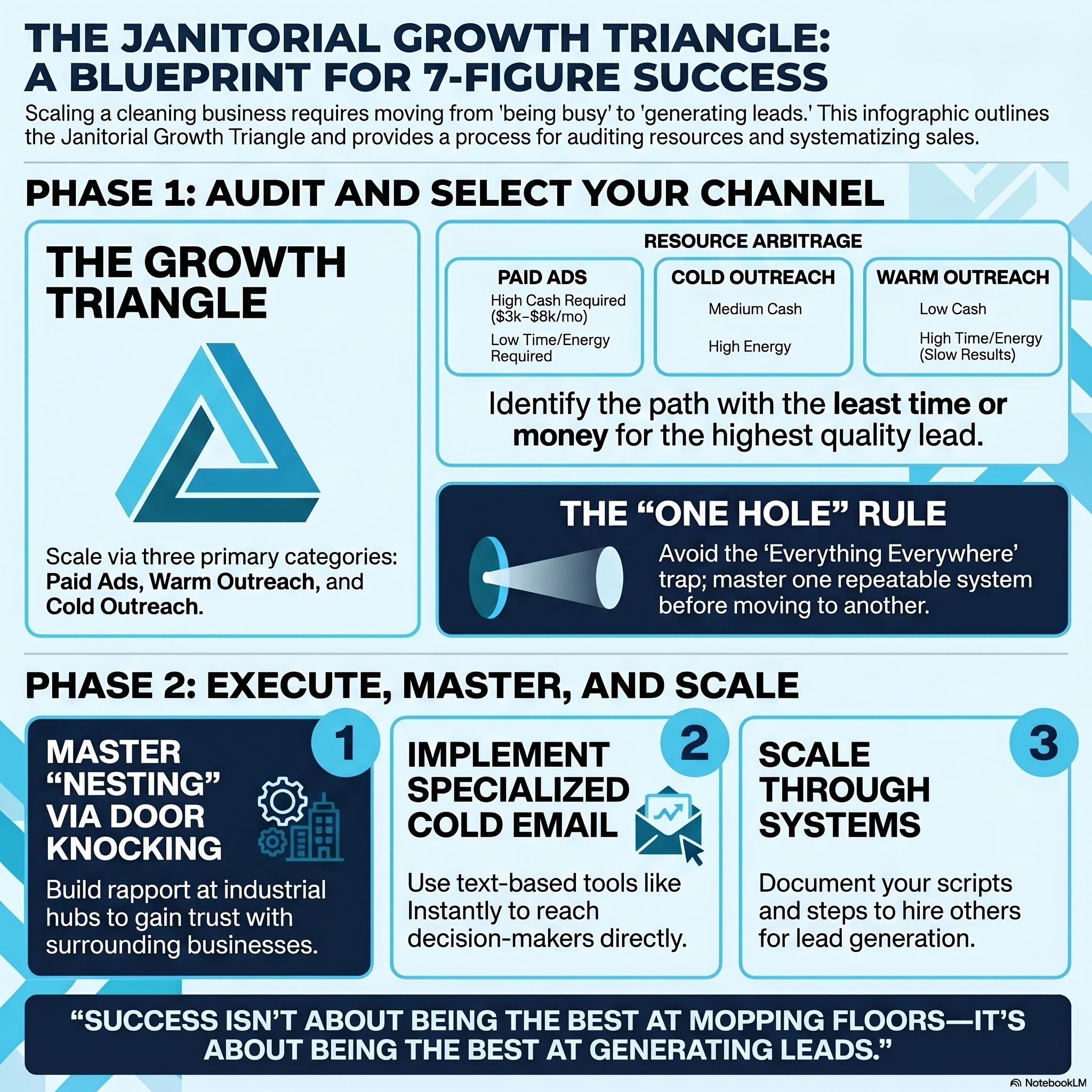 Unlock 7-Figure Revenue with the Janitorial Growth Triangle